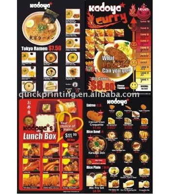 Restaurant Menu Card Printing