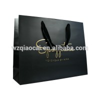 black hair extension decorative luxury recyclable fashion gift paper shopping  bags custom logo